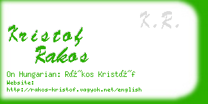 kristof rakos business card